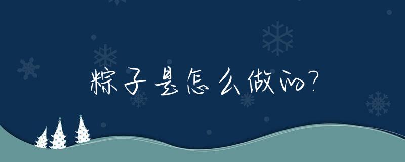 粽子是怎么做的?_粽子是怎么做的视频
