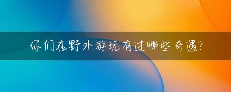 你们在野外游玩有过哪些奇遇?