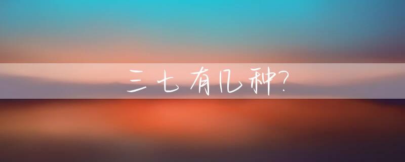 三七有几种?_三七有几种品种图片