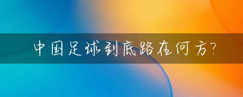 中国足球到底路在何方?