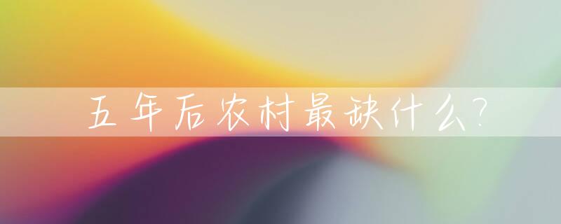 五年后农村最缺什么?