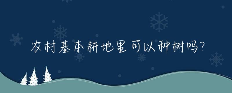 农村基本耕地里可以种树吗?_农村耕地可以栽树吗
