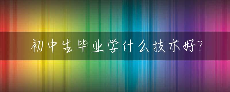 初中生毕业学什么技术好?_初中生毕业学什么技术好就业