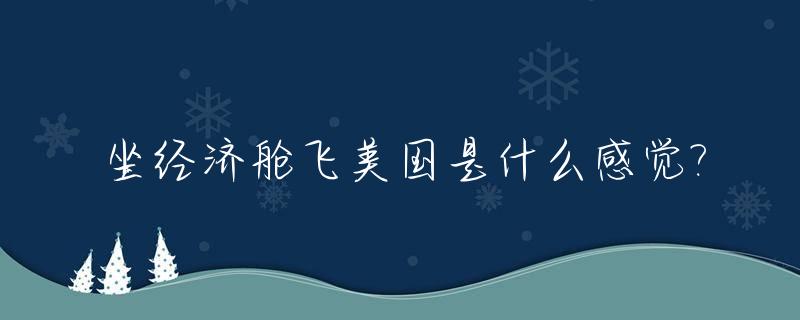 坐经济舱飞美国是什么感觉?_飞机坐经济舱