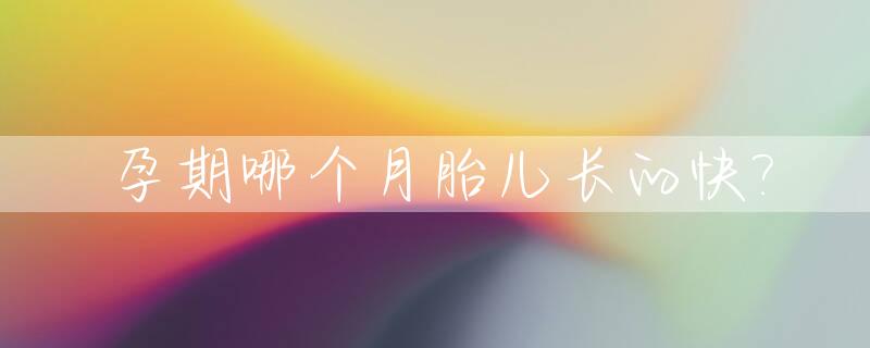孕期哪个月胎儿长的快?_那几个月胎儿长得快