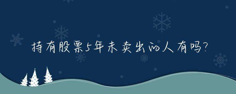持有股票5年未卖出的人有吗?