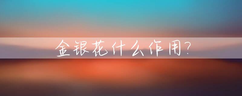 金银花什么作用?_金银花有什么作用