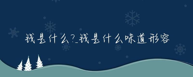钱是什么?_钱是什么味道形容